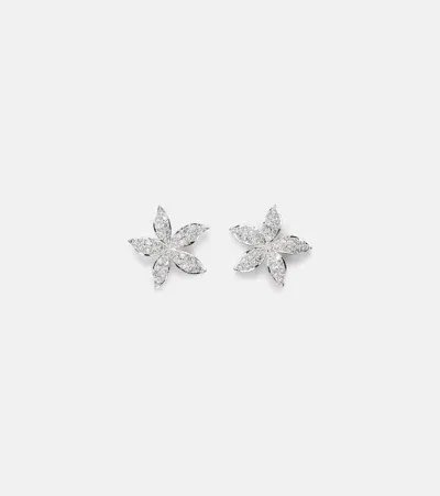 Ileana Makri Lavender 18kt White Gold Earrings With Diamonds In Silver