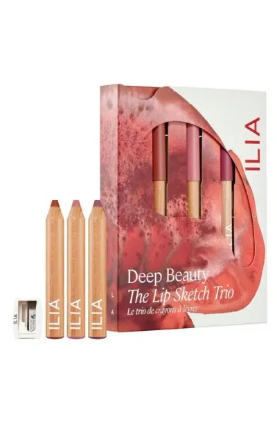 Ilia Deep Beauty Lip Sketch Trio $48 Value In No Color