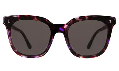 Illesteva Camille 64 Sunglasses In Berry Tortoise / Grey Flat