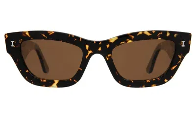 Illesteva Donna Sunglasses In Flame / Brown