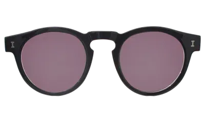 Illesteva Leonard (classic Flex Hinge) Sunglasses In Tuxedo / Bordeaux Flat Mirror