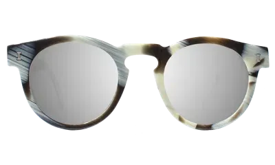 Illesteva Leonard (flex Hinge) Sunglasses In Horn / Silver Flat Mirror