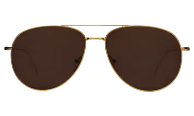 Illesteva Linate Sunglasses In Gold / Brown Flat