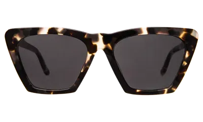 Illesteva Lisbon Sunglasses In White Tortoise / Grey