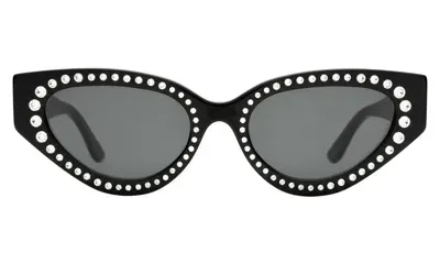 Illesteva Mary Lou Crystal Sunglasses In Black