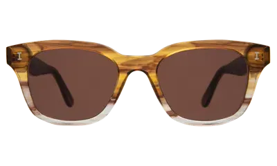 Illesteva Melrose Sunglasses In Golden Cedar / Brown Flat