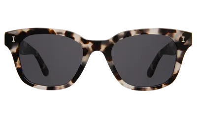 Illesteva Melrose Sunglasses In White Tortoise / Grey Flat