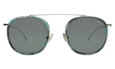 Illesteva Mykonos Ace Sunglasses In Dark Ice/silver / Olive Flat