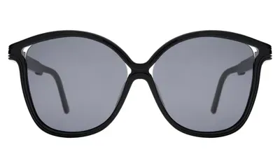 Illesteva Nancy 57 Sunglasses In Black / Grey