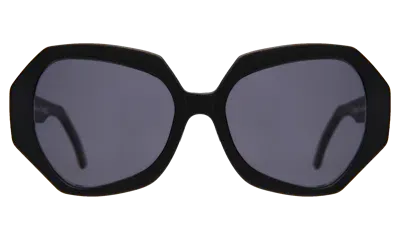 Illesteva Oma Sunglasses In Matte Black/matte White Tortoise / Grey