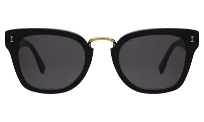 Illesteva Positano Sunglasses In Black/gold / Grey