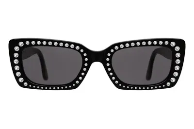 Illesteva Wilson Crystal Sunglasses In Black