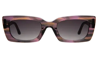 Illesteva Wilson Sunglasses In Purple Aurora / Grey Flat Gradient