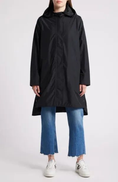 Ilse Jacobsen Waterproof Insulated Hooded Raincoat In Black