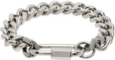 In Gold We Trust Paris Silver Cuban Link Bracelet In Palladium