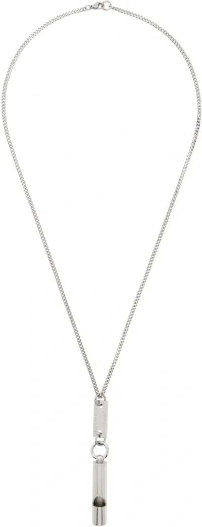 In Gold We Trust Paris Silver Whistle Necklace In Palladium