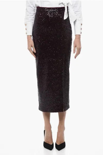 In The Mood For Love Sequined Tilo Skirt With Front Slit