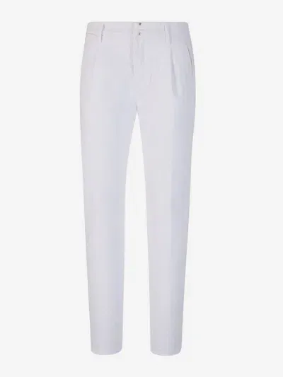 Incotex Blue Division Cotton Formal Pants In White