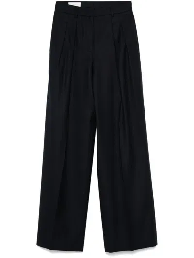 Incotex Pleated Tailored Wool Trousers In Blue