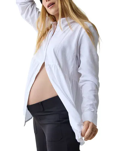 Ingrid & Isabel Maternity Peplum Shirt In White