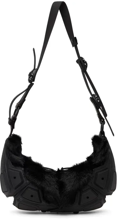 Innerraum Black Object M02 Small Half Moon Bag In Black Matt + Faux F