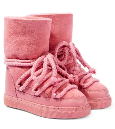 Inuikii Kids' Classic High Leather-trimmed Ankle Boots In Pink