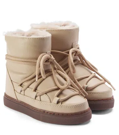 Inuikii Kids' Grape Faux Leather Snow Boots In Beige