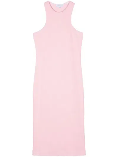 Ioana Ciolacu Fine-ribbed Dress In Pink