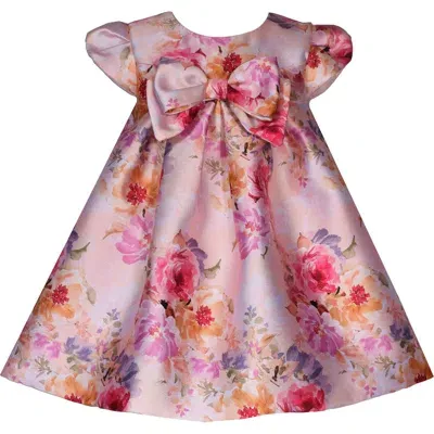 Iris & Ivy Babies'  Floral Bow Front Party Dress In Rose