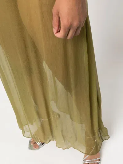 Isa Boulder Lacework Crepe Long Dress In Brown