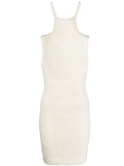 Isa Boulder Map Crochet Minidress In White