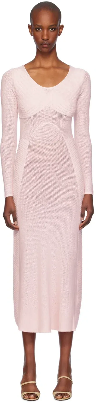 Isa Boulder Pink Sweetheart Long Sleeve Maxi Dress