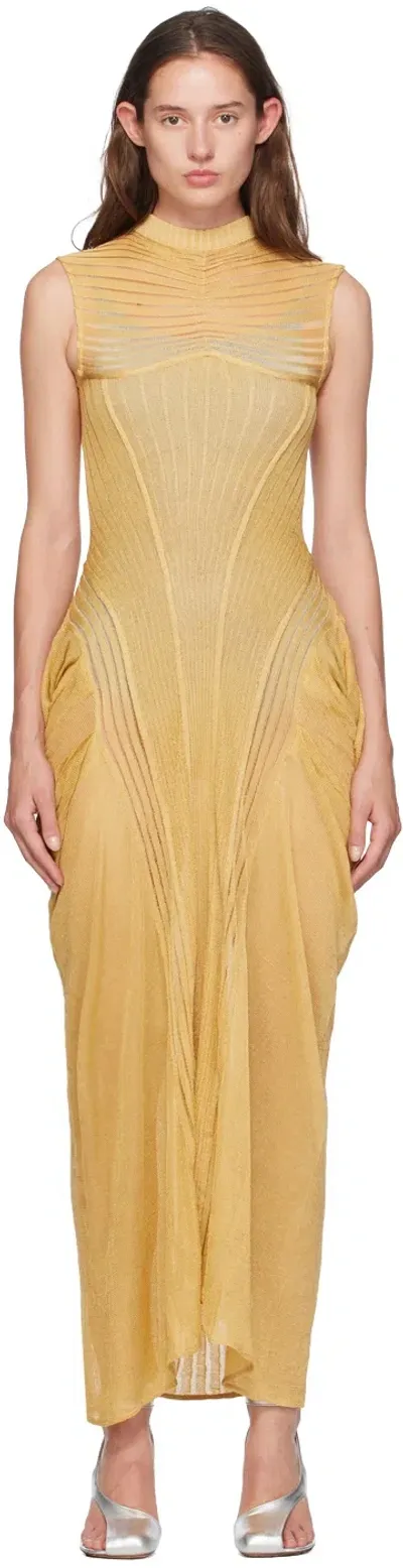 Isa Boulder Yellow Whisky Maxi Dress In Gold