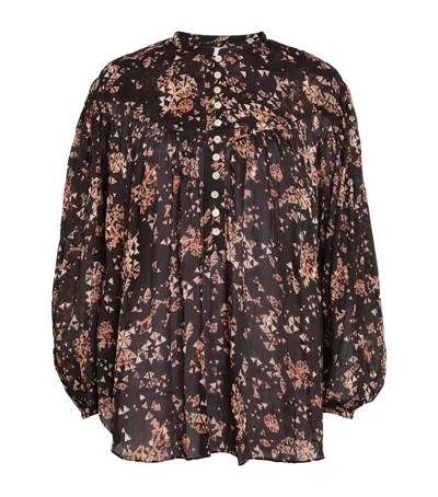 Isabel Marant Cotton-silk Kiledia Blouse In Black