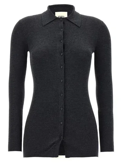 Isabel Marant Elvira Cardigan In Dark Grey