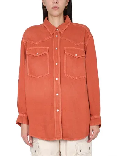 Isabel Marant Étoile Tania Long-sleeved Shirt In Orange