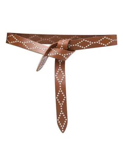 Isabel Marant Lecce Leather Belt In Brown