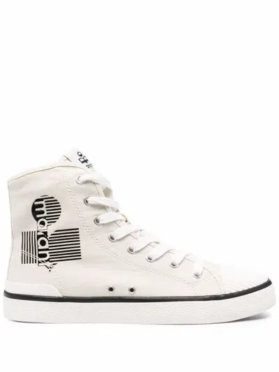 Isabel Marant Logo-print Lace-up Sneakers In White