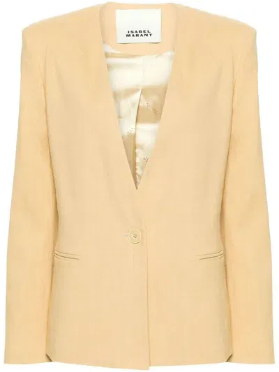 Isabel Marant Manzil Single-breasted Blazer In Yellow