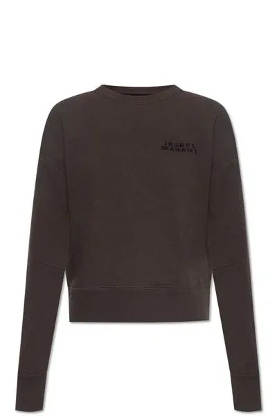 Isabel Marant Shad Sweatshirt With Logo Embroidery In Brown