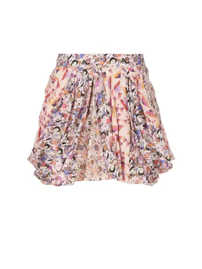 Isabel Marant Graphic Printed Mini Skirt In Multi