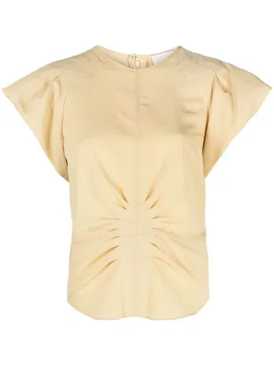 Isabel Marant Tullya Pleat-detailing Blouse In Yellow