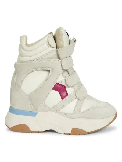 Isabel Marant Women's Balskee Leather High-top Sneakers In White Raspberry