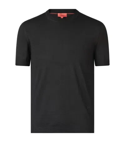 Isaia Cashmere-silk T-shirt In Black