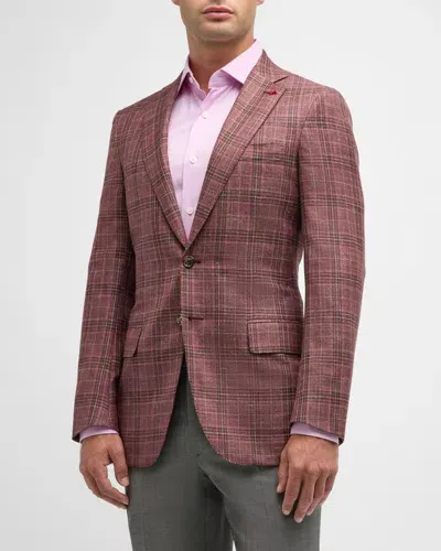 Isaia Men's Plaid Sport Coat In Purple