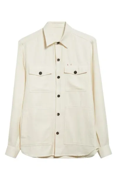 Isaia The Button-up Overshirt In Open White