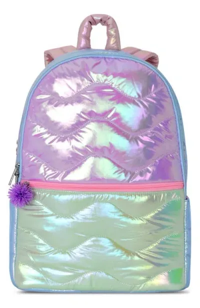 Iscream Kids' Quilted Colorblock Backpack In Purple Multi