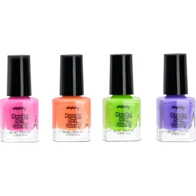 Iscream Kids'  Ready, Set, Glow Nail Polish Set In Multi