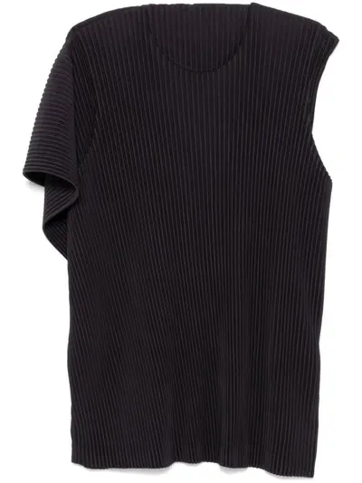 Issey Miyake Asymmetric Vest In Grey