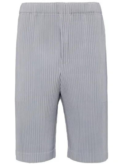 Issey Miyake August Pleated Shorts In Grey